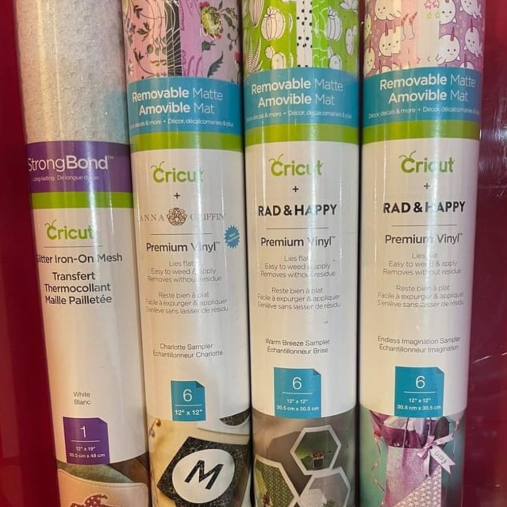 3 Cricut Removable Matte Vinyl and 1 Iron on